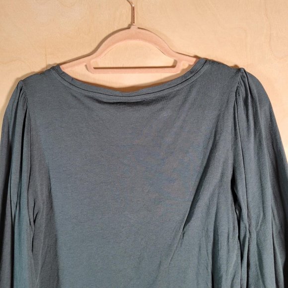 MICHAEL BY MICHAEL KORS Green Pullover Tunic Ruffled Sleeves Shirt Women Size M - Picture 7 of 10